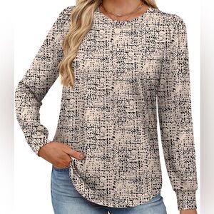 Chic Patterned Long Sleeve Blouse